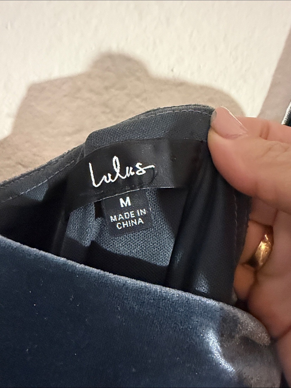 Lulus Charcoal Blue Velvet Spaghetti Strap Maxi Dress High Slit - Picture 2 of 7